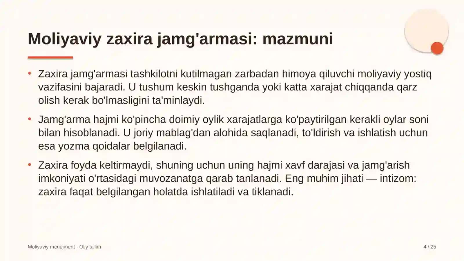Ko'p tarmoqli shifoxonalarda moliyaviy zaxira jamg'armasini shakllantirish 4
