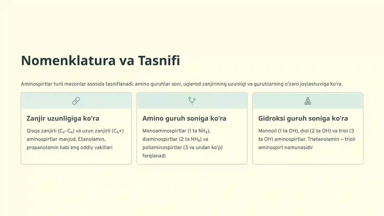Aminospirtlar: Tuzilishi va Xossalari Tahlili 4