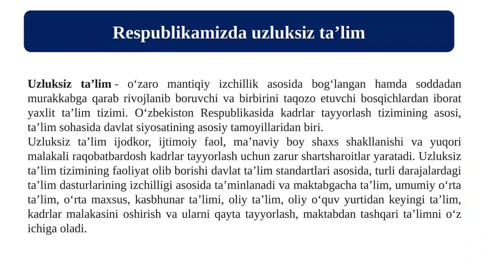 Respublikamizda ta'lim tizimining huquqiy asoslari 4