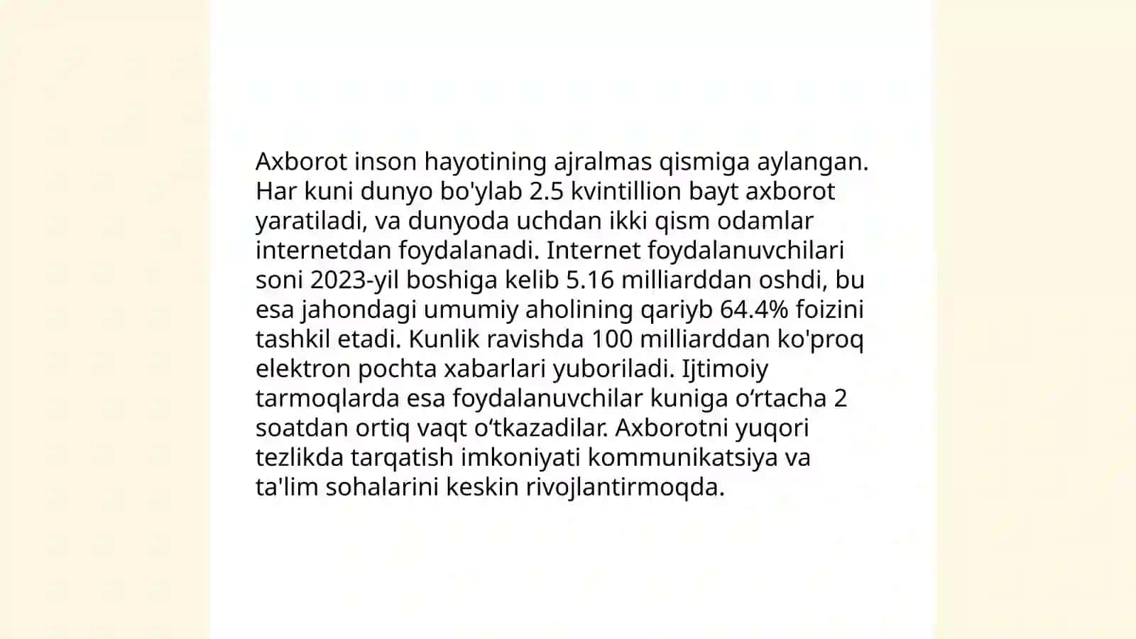 Axbarotning jamiyatdagi o'rni va ahamiyati 4
