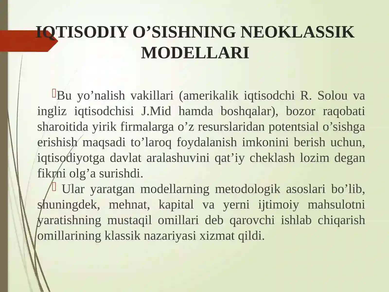 IQTISODIY O’SISHNING NEOKLASSIK MODELLARI 4
