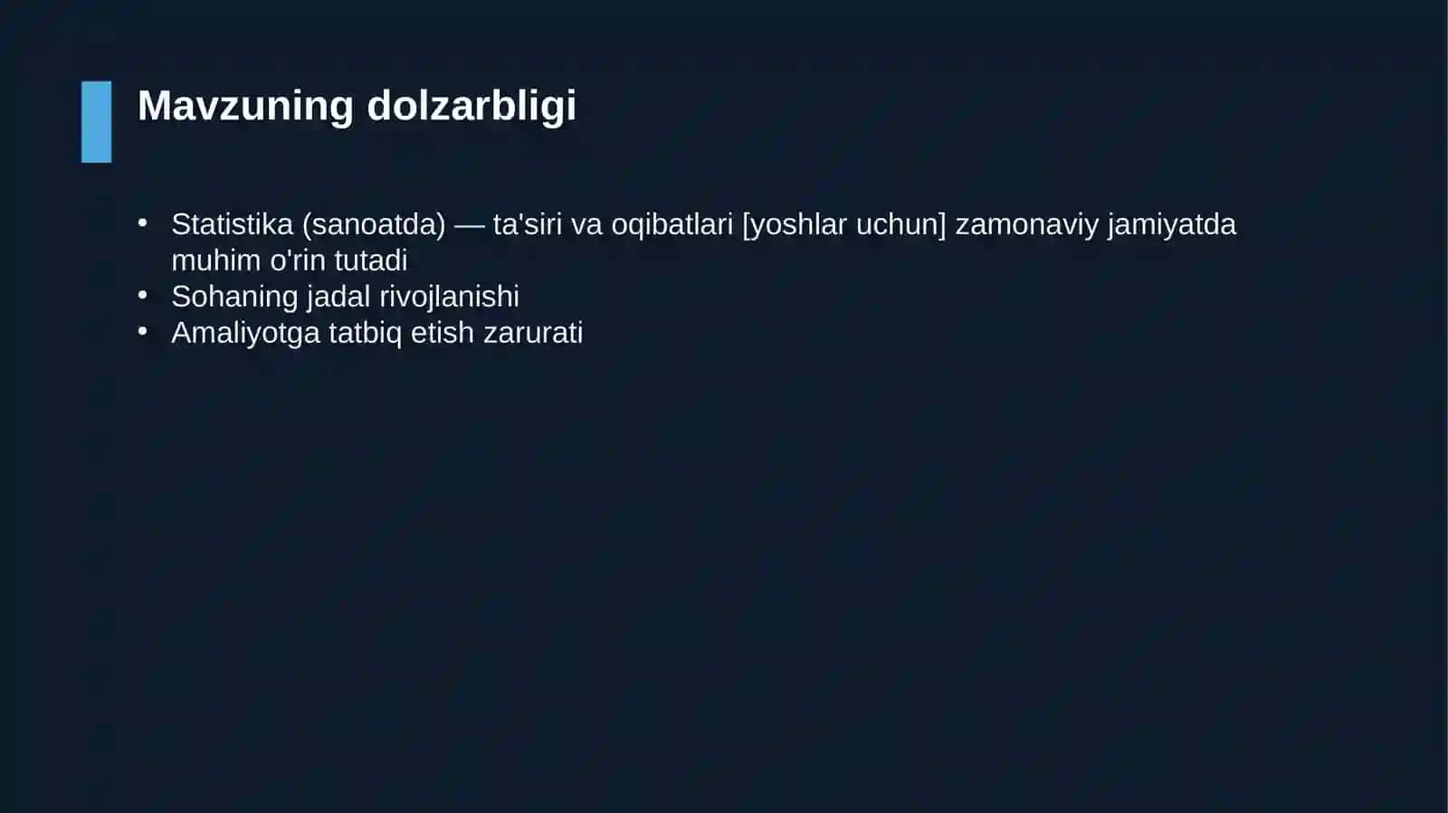 Statistika (sanoatda) — ta'siri va oqibatlari [yoshlar uchun] 4