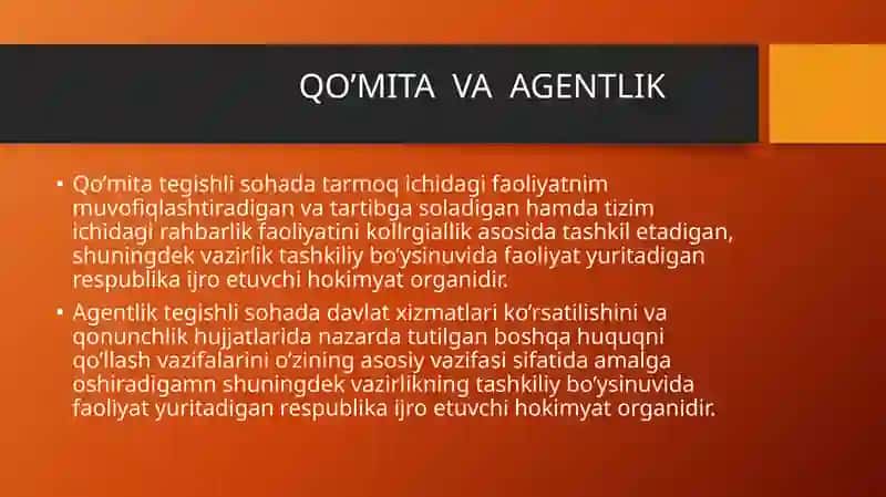 VAZIRLAR MAHKAMASI,MAHALIY HOKIMYAT ORGANLARI,XALQ DEPUTATLAR KENGASHI,O’ZINI O’ZI BOSHQARISH ORGANLARI 4