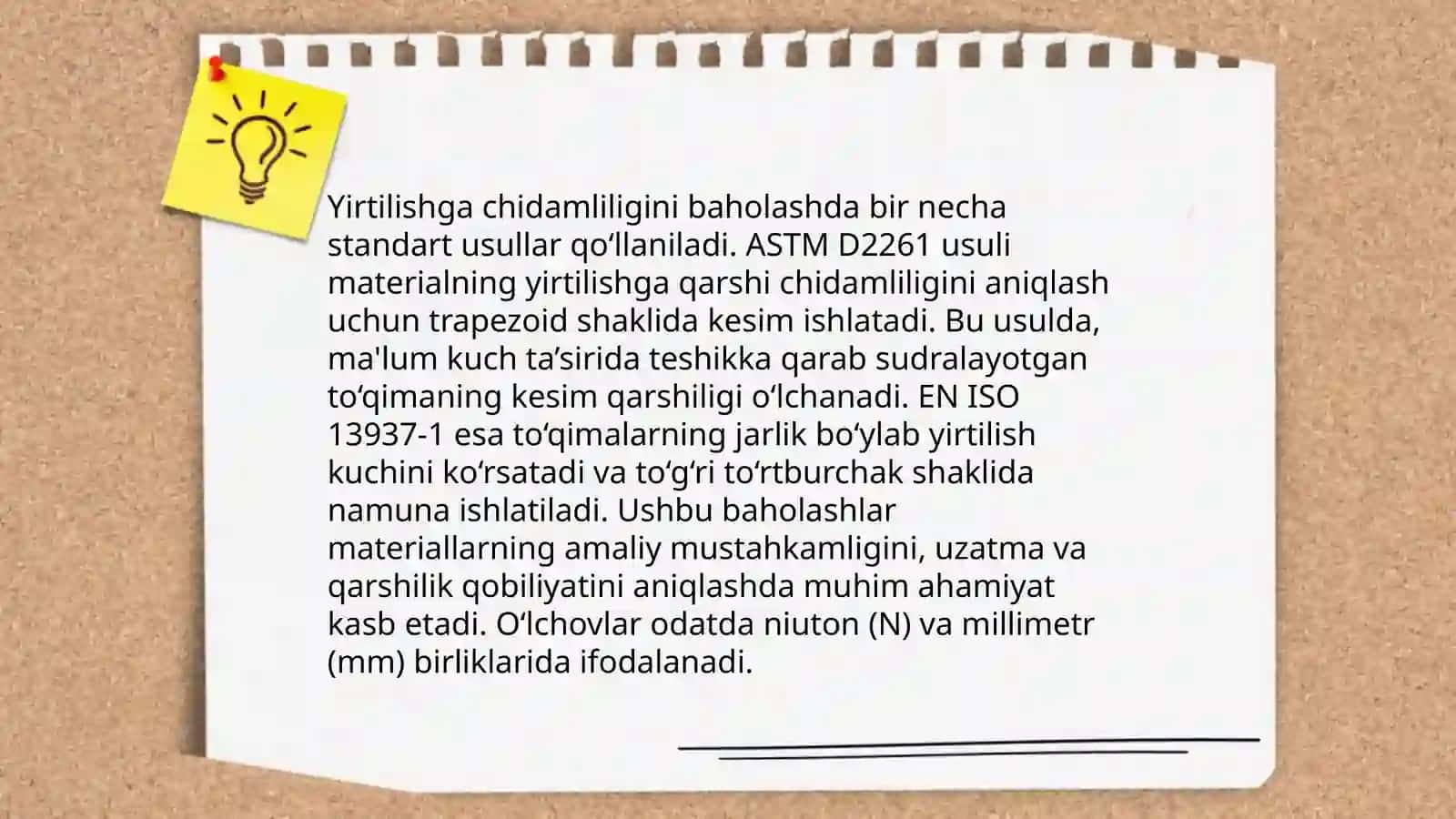 Har xil turdagi matolarni yirtilishiga chidamliligini tekshirish 4