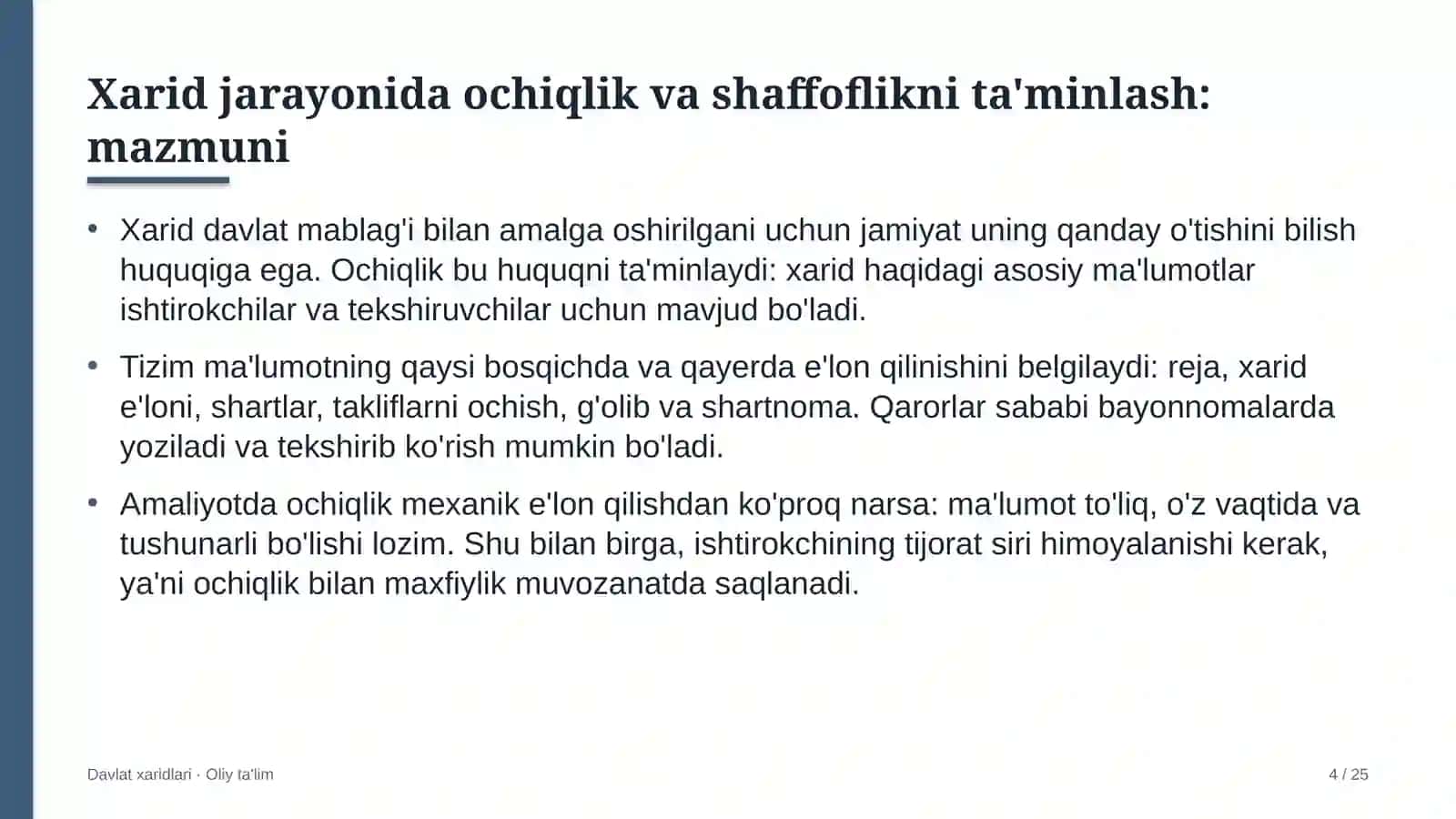 qurolli kuchlarda xarid jarayonida ochiqlik va shaffoflikni ta'minlash 6946 4