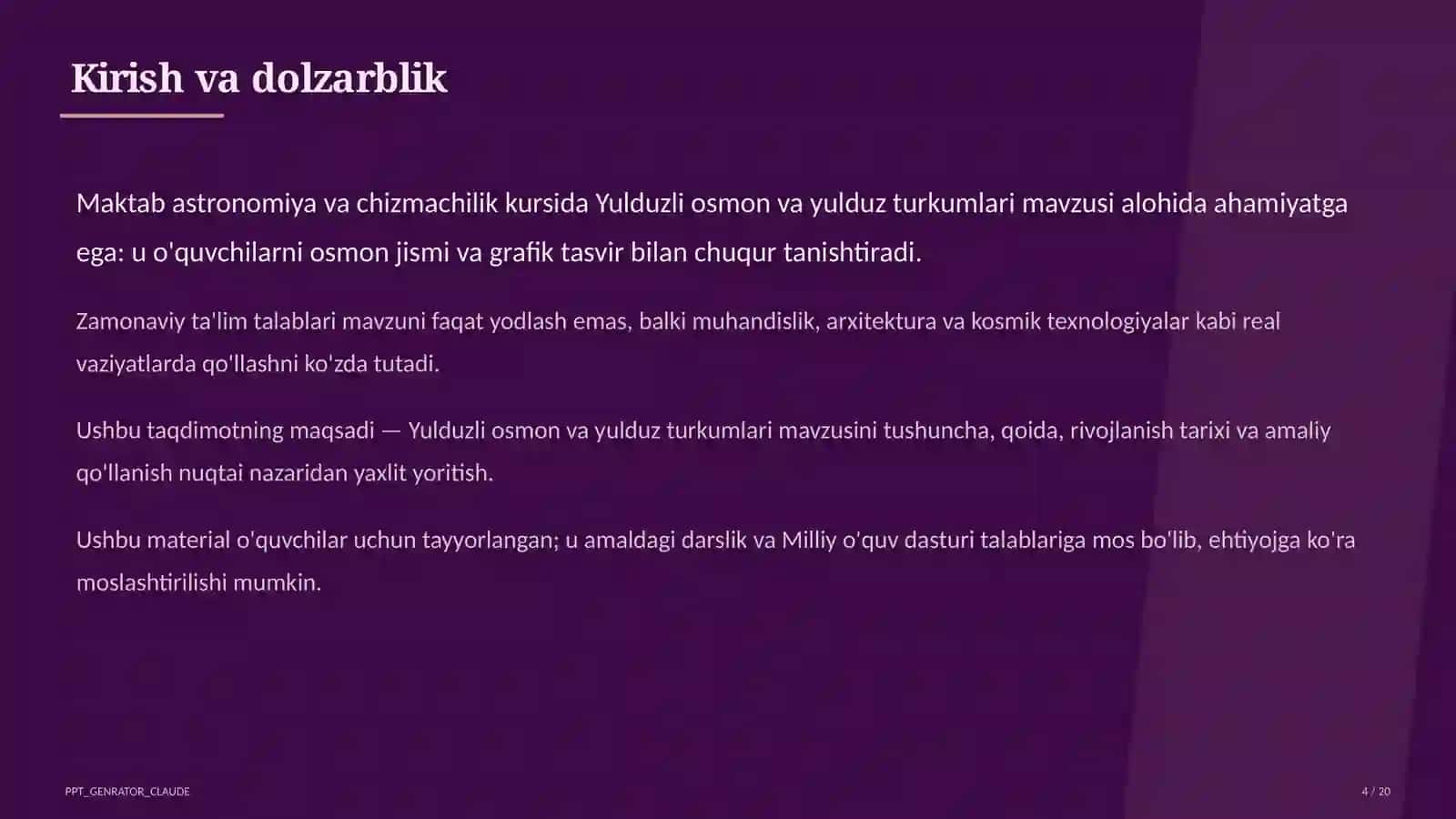 Yulduzli osmon va yulduz turkumlari (8-sinf) 4