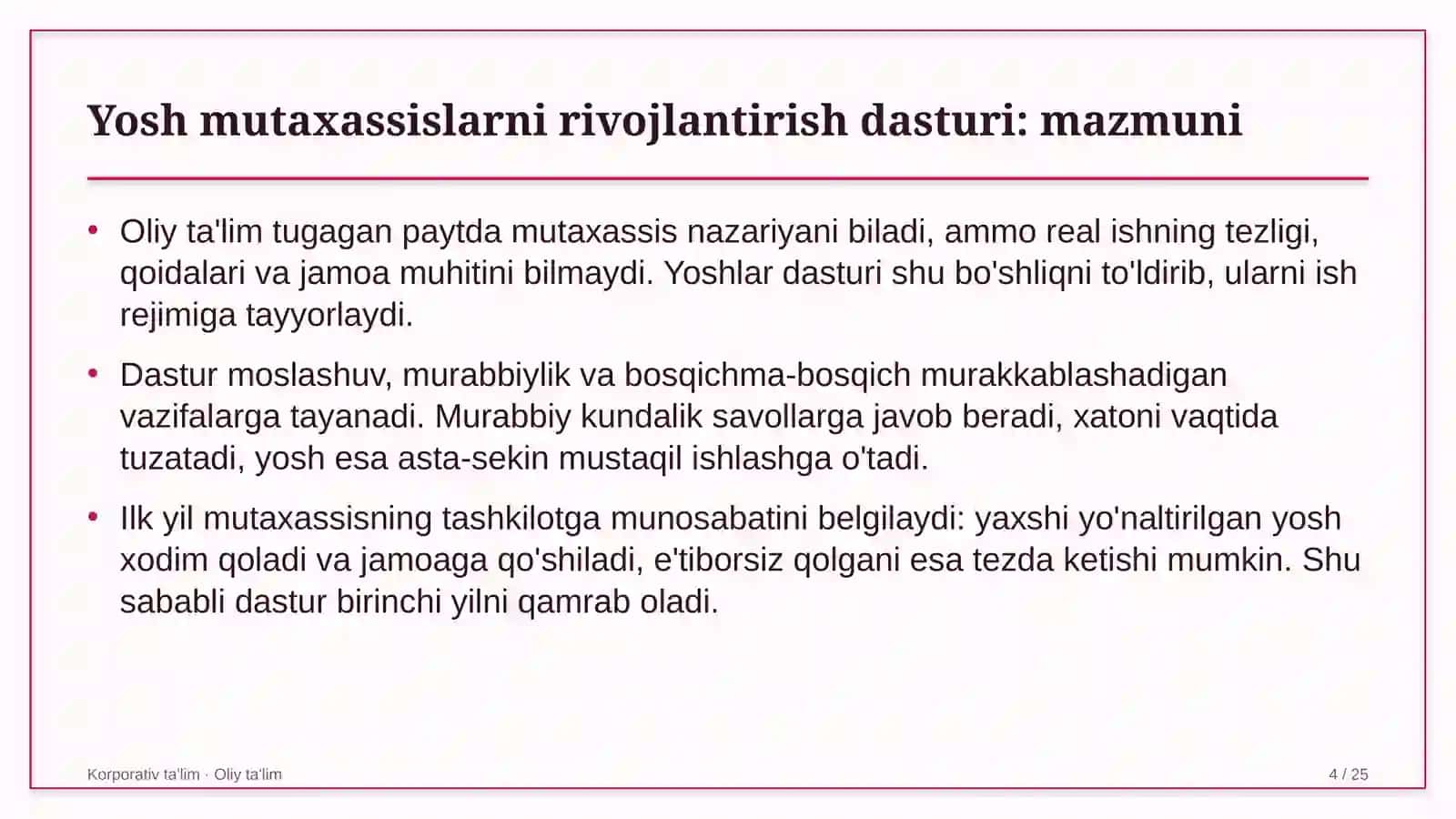 moda sanoatida yosh mutaxassislarni rivojlantirish dasturi 2713 4