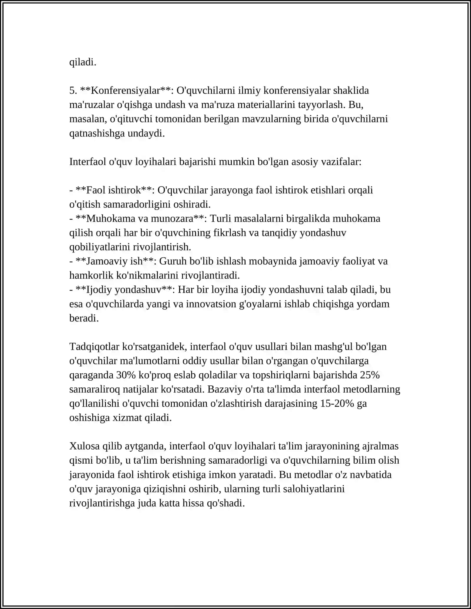 Interfaol o'quv loyihalari 4