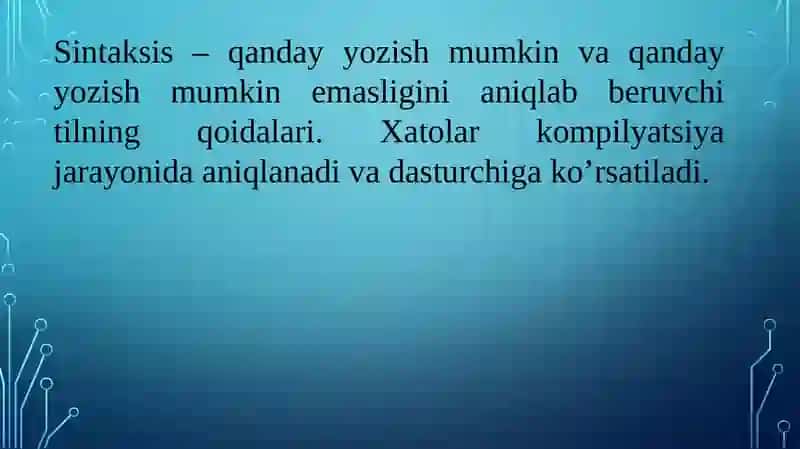 C# tilining tashkil etuvchilari 4