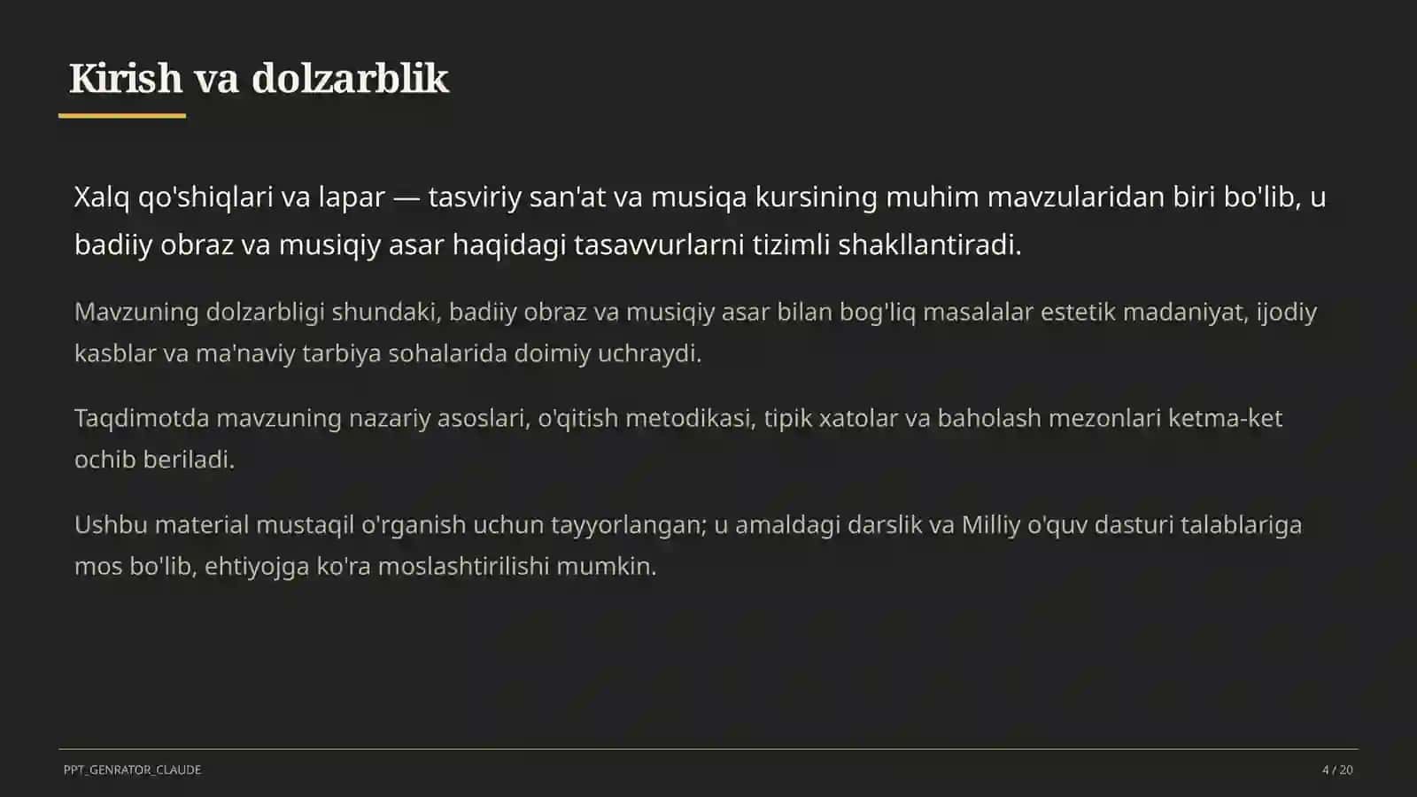 Xalq qo'shiqlari va lapar (3-sinf) 4