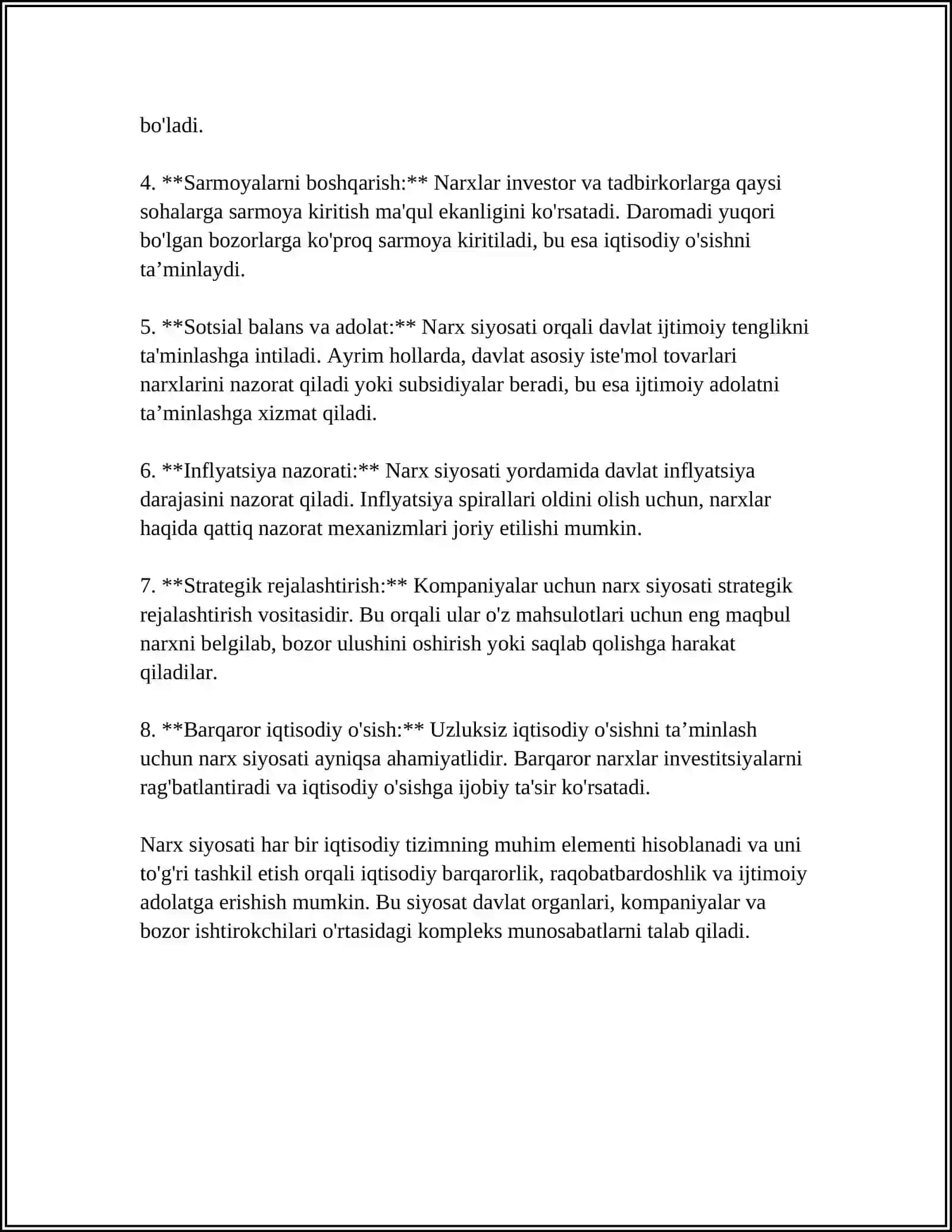 NARX SIYOSATI VA UNING O'ZBEKISTONDA AMALGA OSHIRILISH XUSUSIYATLARI 4
