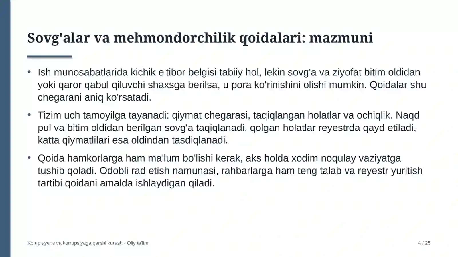 dam olish maskanlarida sovg'alar va mehmondorchilik qoidalarini joriy etish 5151 4