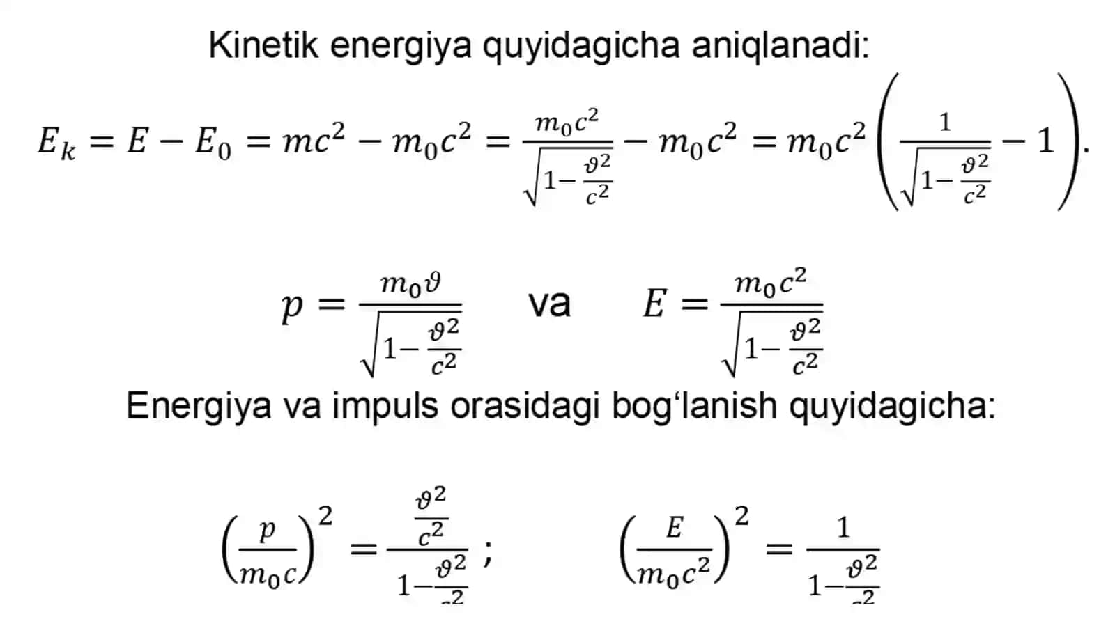 Massaning tezlikkabog‘liqligi 4