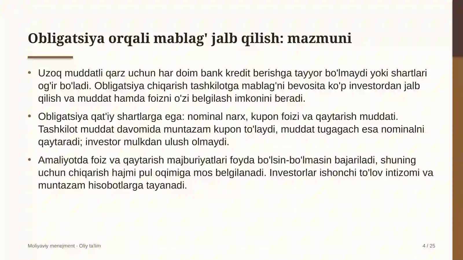 shaharsozlikda obligatsiya chiqarish orqali mablag' jalb qilish 6546 4