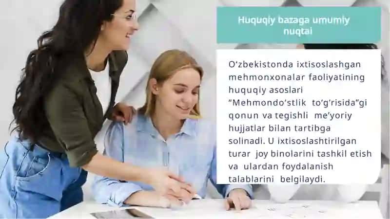 O‘zbekistonda Ixtisoslashtirilgan Mehmonxonalarni Tashkil Etishning Huquqiy Asoslari 4