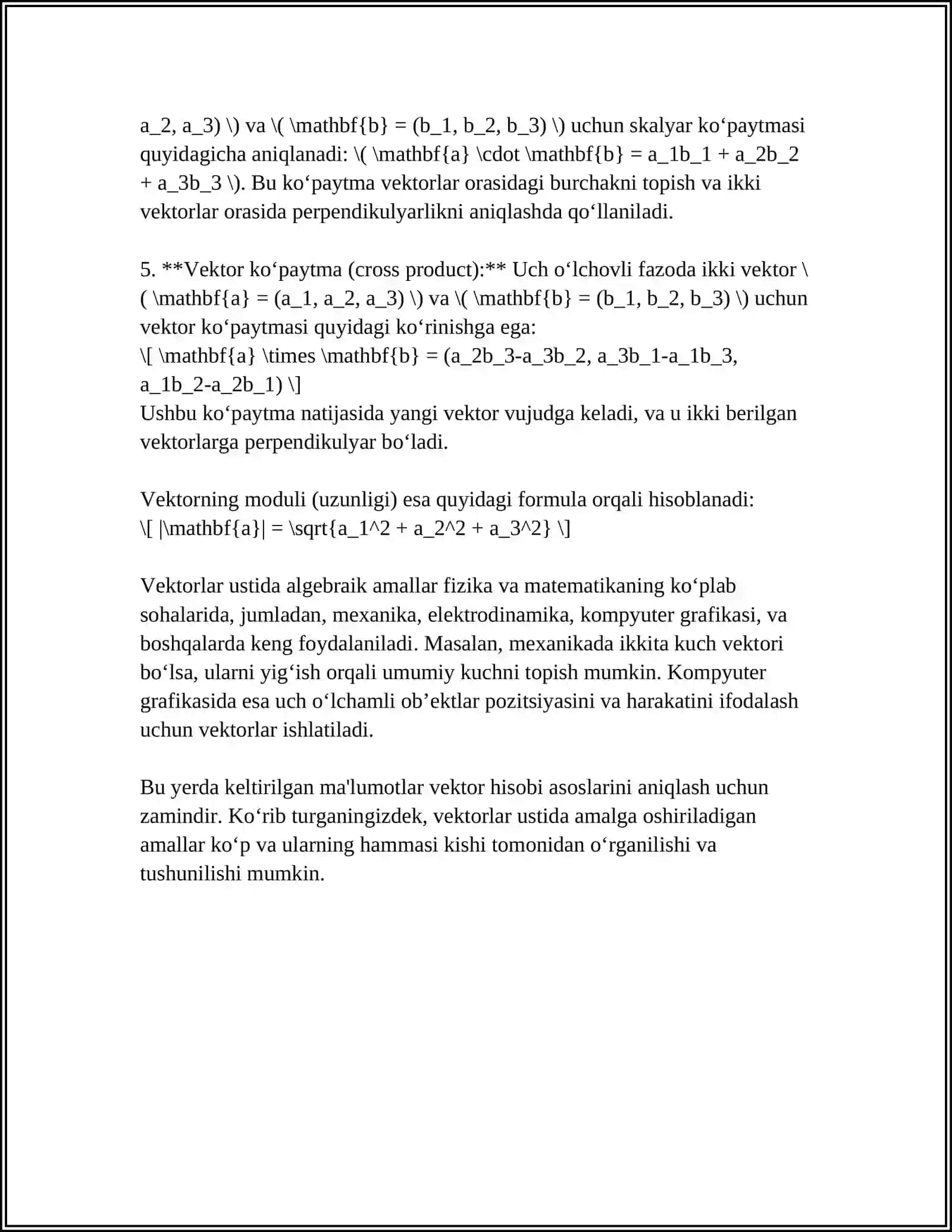 BIOLOGIK TIZIMLARNI MODELLASHTIRISHDA VEKTOR HISOB TATBIQLARI 4