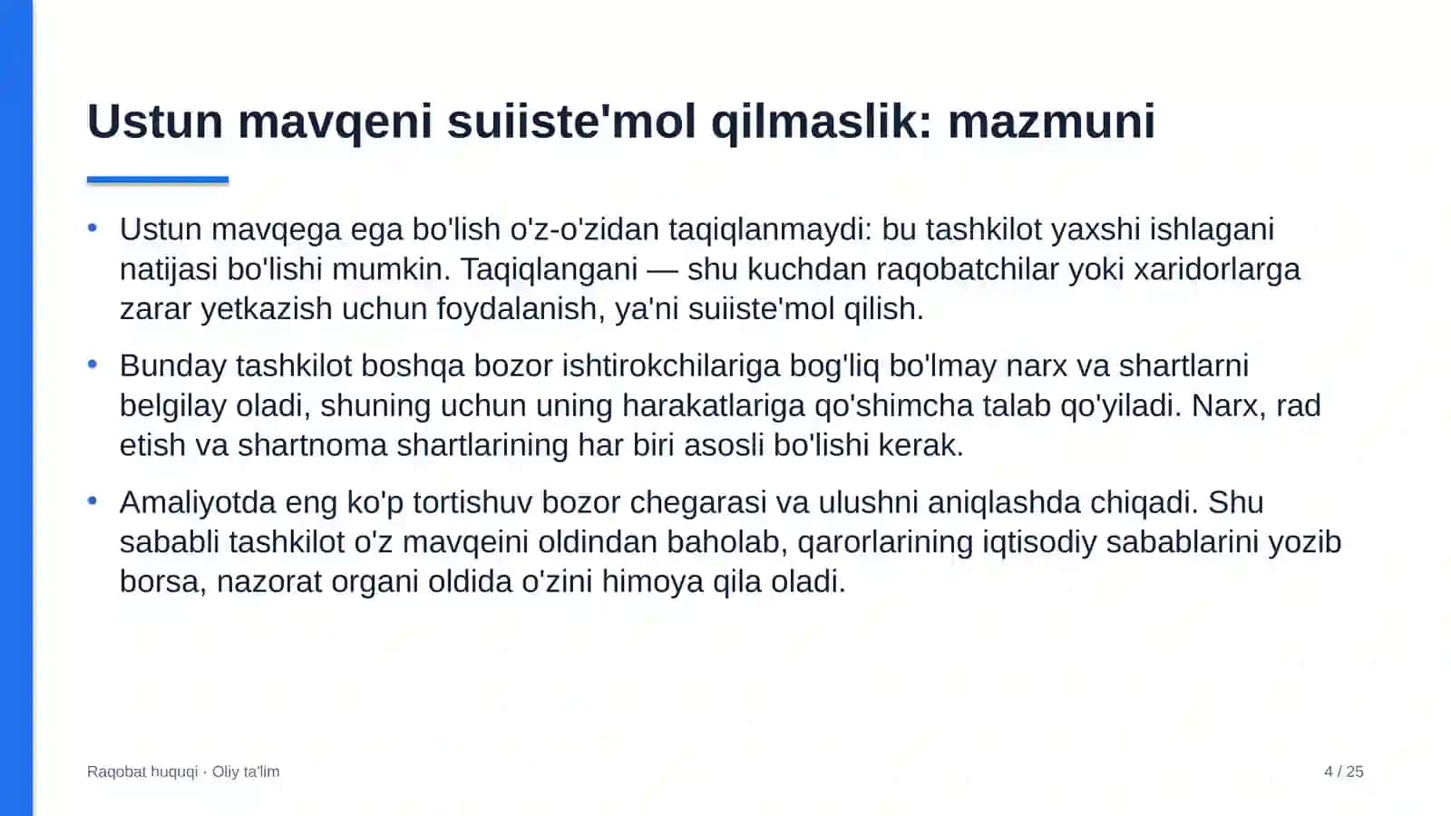 vodorod energetikasida bozordagi ustun mavqeni suiiste'mol qilmaslik 6166 4