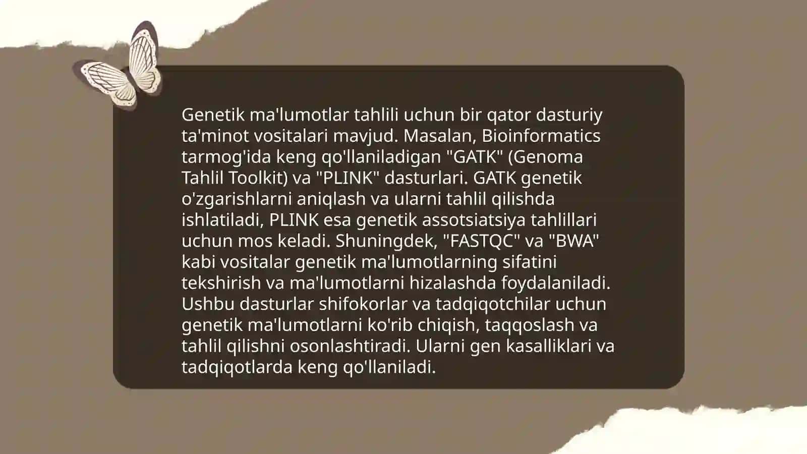 Tibbiy biologik tadqiqotlar oʻtkazishda algoritmik va dasturiy taʼminot masalalar yechish 4
