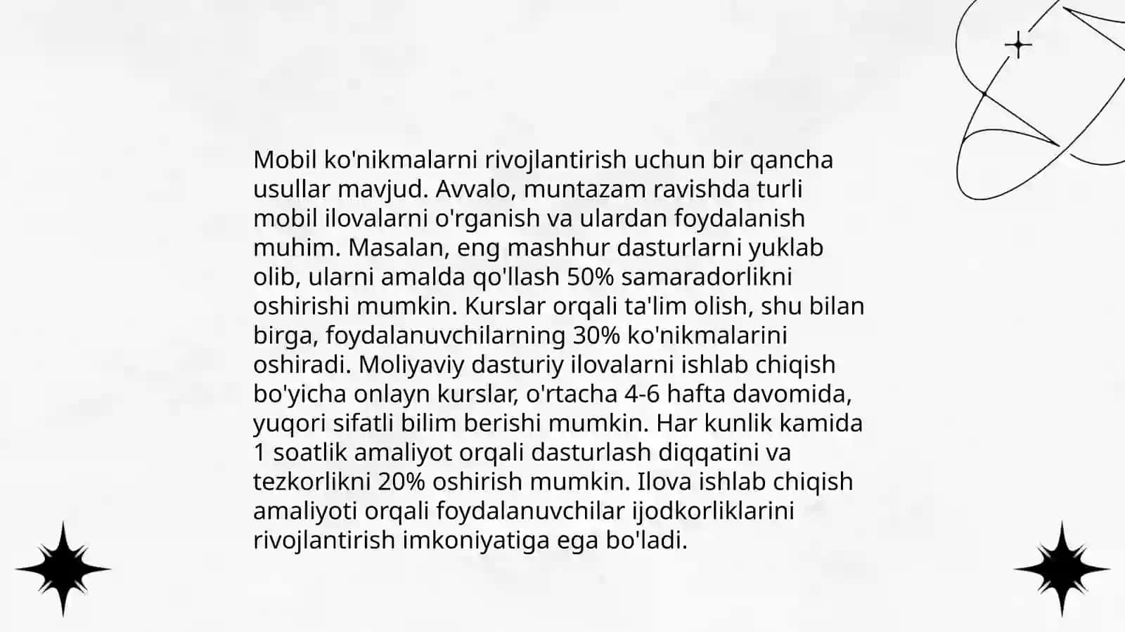 Mobil ko'nikmalarning ahamiyati 4