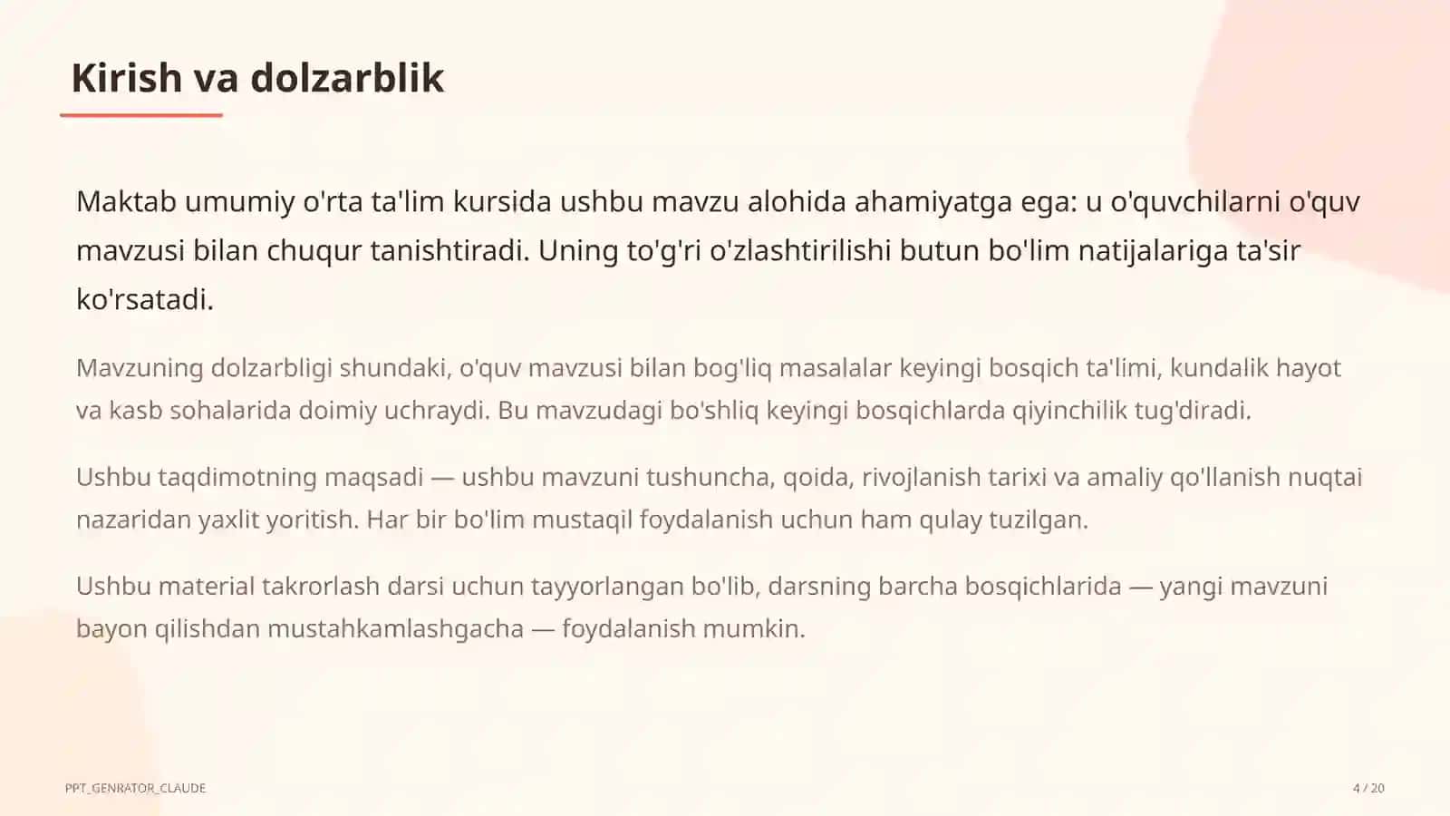 Sinf soati uchun 2026-2027 o'quv yili mavzulari: tarbiyaviy soatlarni rejalashtirish (2026) 4