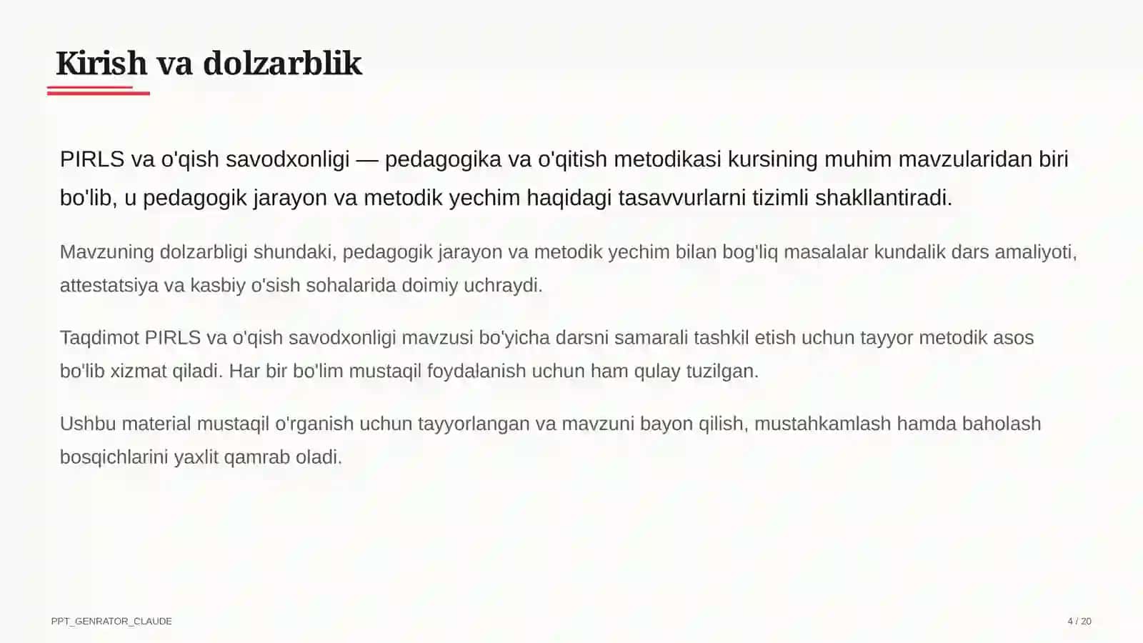 PIRLS va o'qish savodxonligi 4