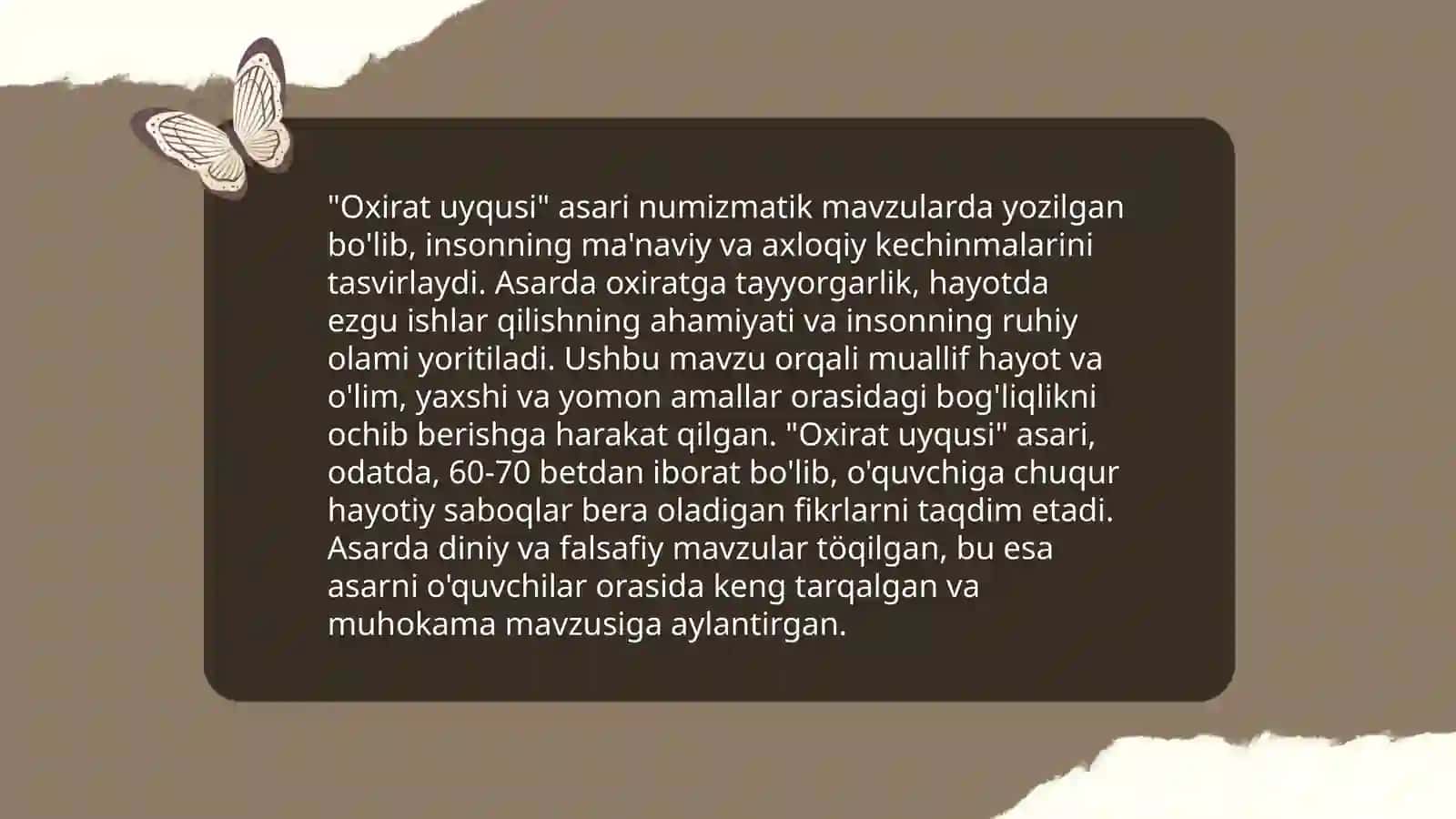 Erkin A'zamning oxirat uyqusi asari 4