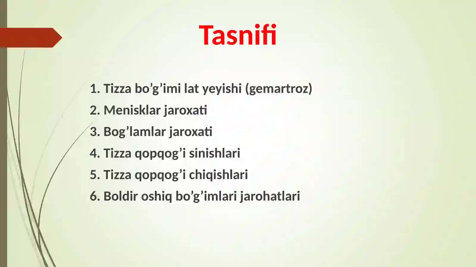 Tizza boʻgʻimi jarohatlari boldir suyaklari sinishlari, boldir oshiq boʻgʻimlari jarohatlari 4