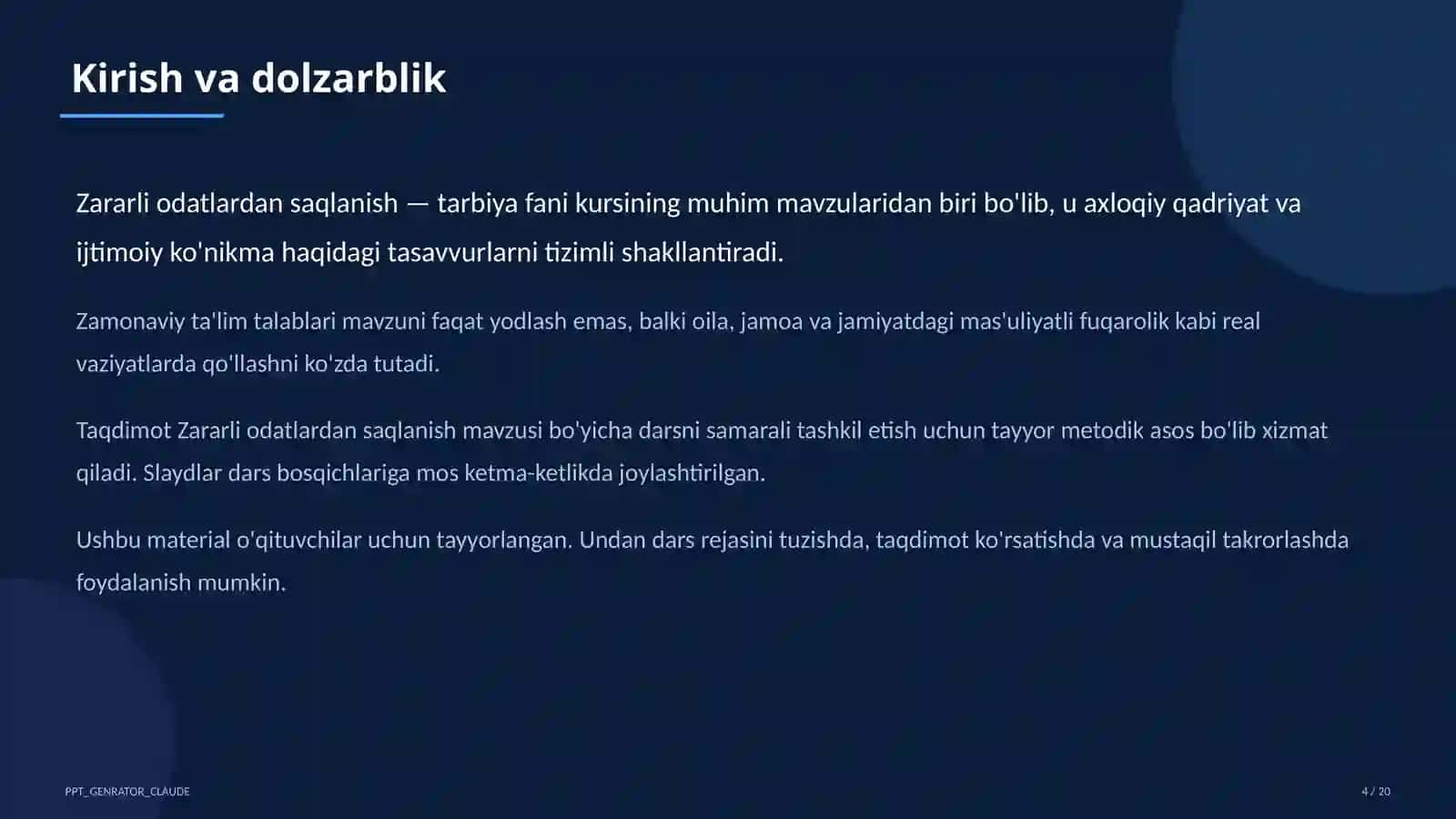 Zararli odatlardan saqlanish (7-sinf) 4
