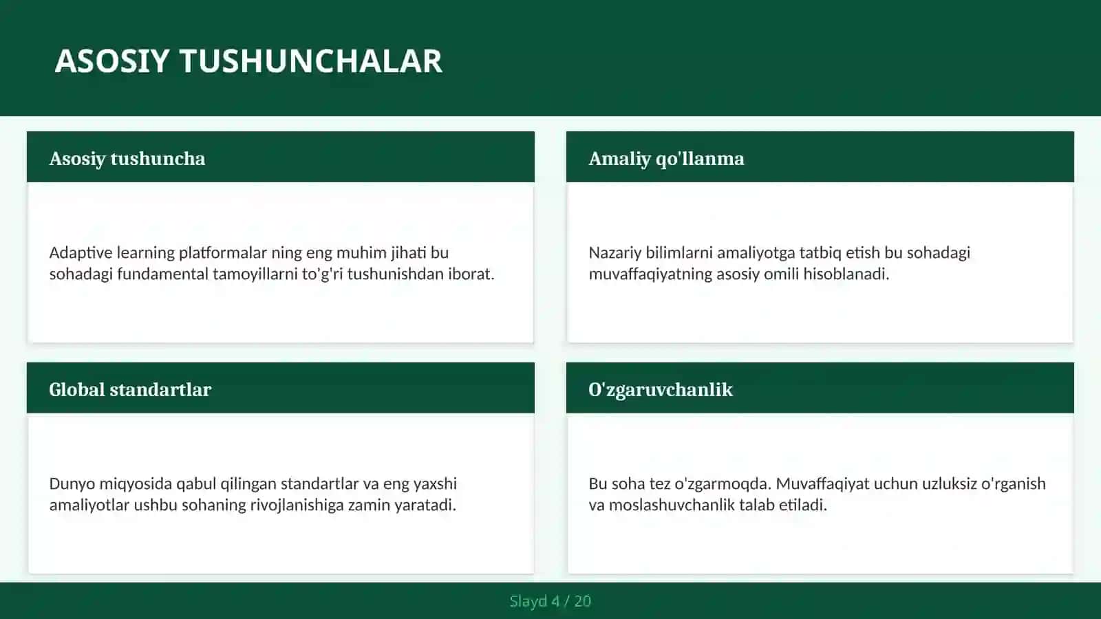 ADAPTIVE LEARNING PLATFORMALAR 4