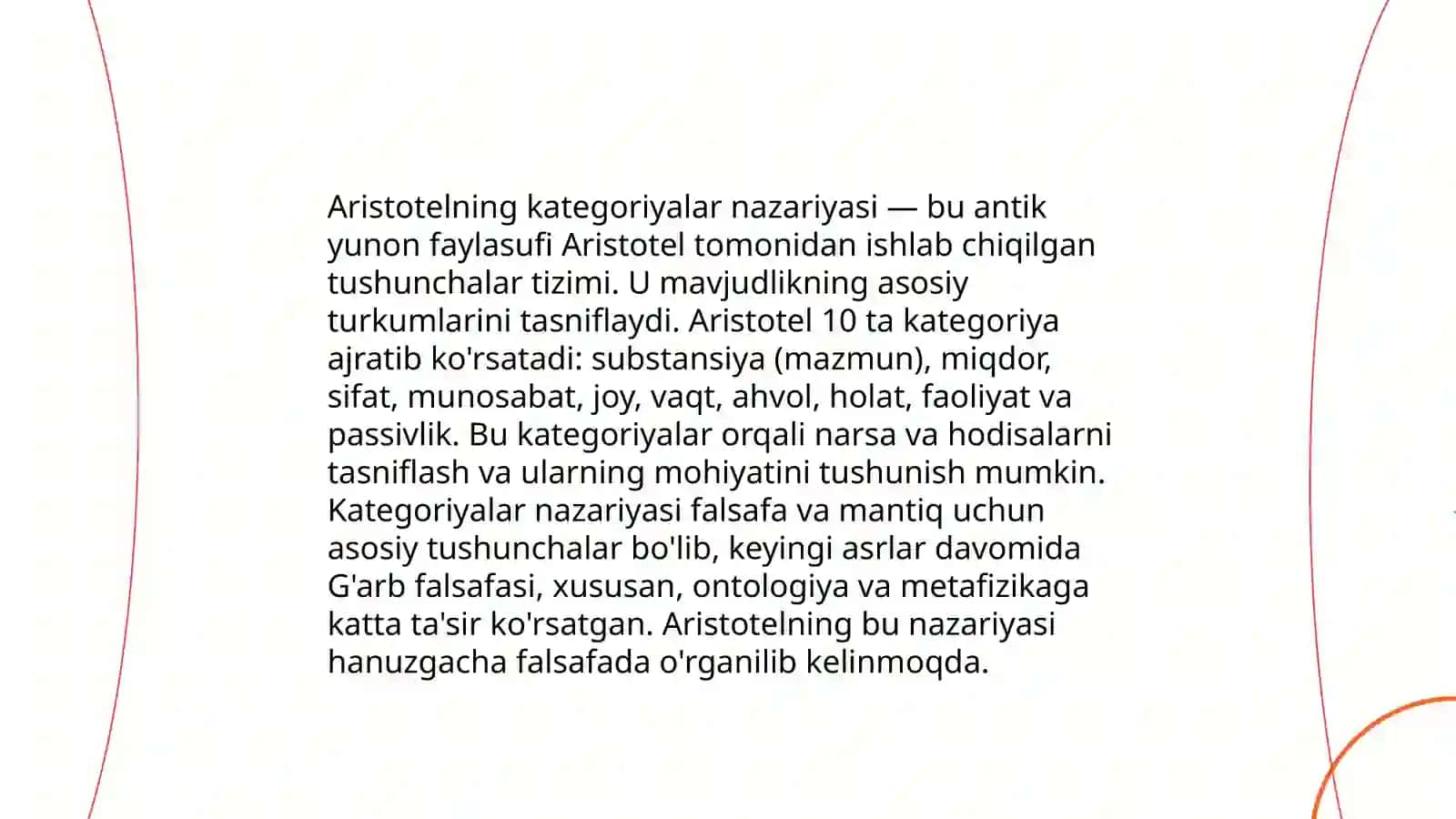 Aristotel,Farabiy va Kant ontologiyasinda kategoriyalar klassifikaciyasi 4