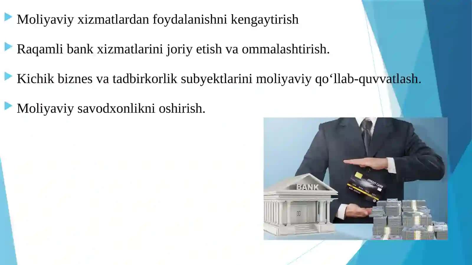 O’zbekiston Respublikasining bank tizimini isloh qilish strategiyasi va uning zaruratyi mazmuni va amalga oshirish yo’nalishlari 4
