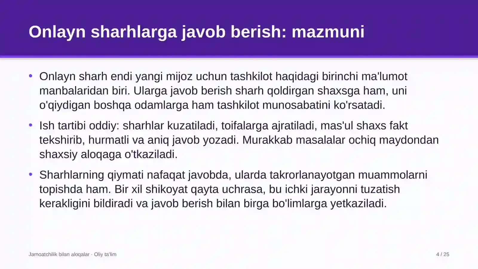 oziq ovqat sanoatida onlayn sharhlarga javob berish 6322 4