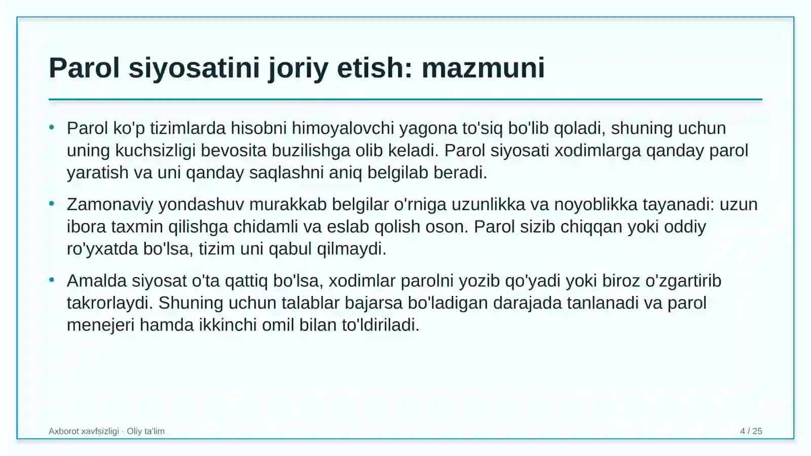 qadoqlash materiallari ishlab chiqarishda parol siyosatini joriy etish 4924 4