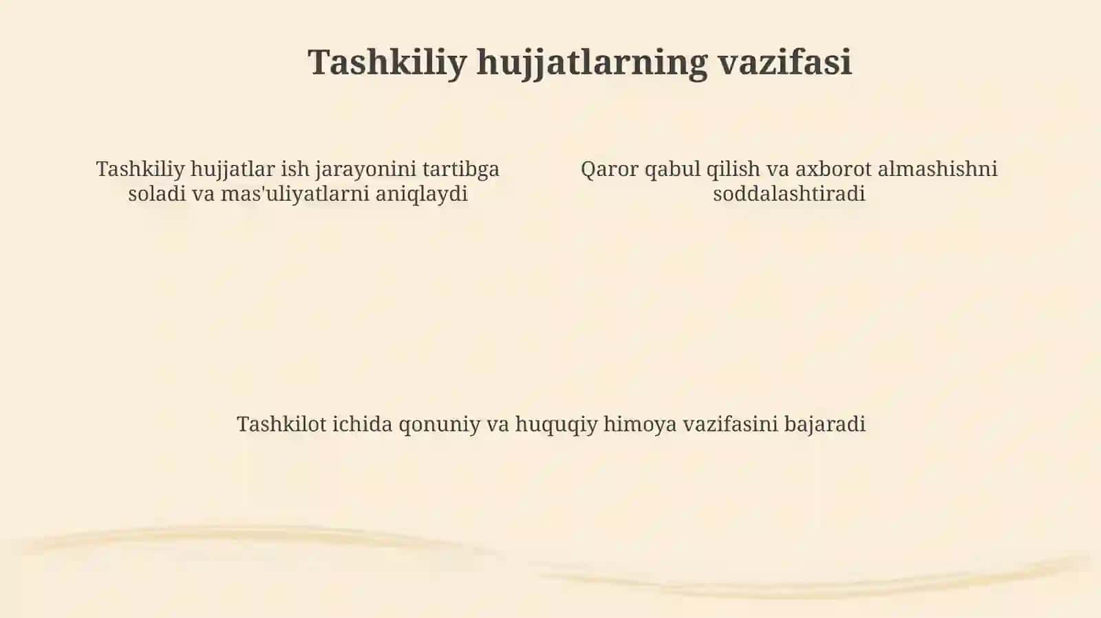 Tashkiliy hujjatlarning vazifasi 4