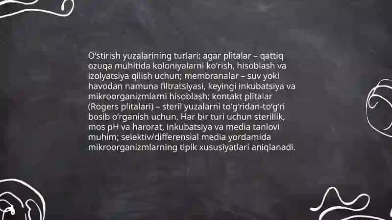 Mikroorganizmlarni sirt yuzasida oʻstirish jarayoni 4