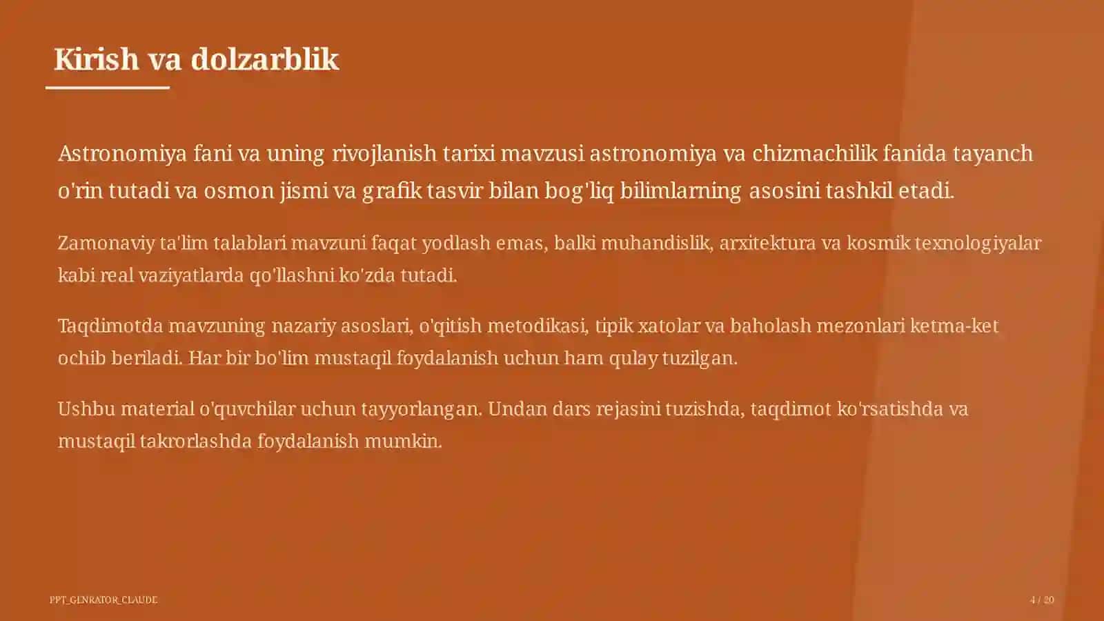 Astronomiya fani va uning rivojlanish tarixi (10-sinf) 4