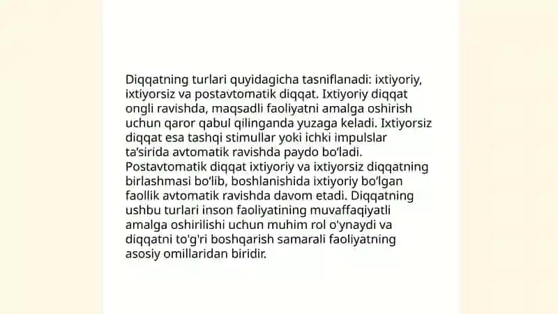 Diqqat haqida tushuncha va uning nerv fizialagika asoslar 4