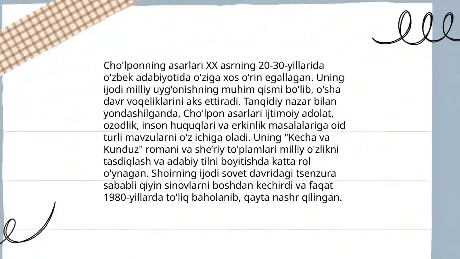 Cho'lponning adabiy faoliyati 4