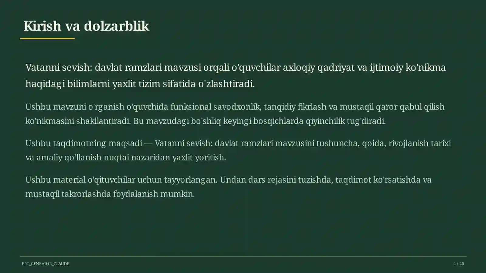 Vatanni sevish: davlat ramzlari (3-sinf) 4