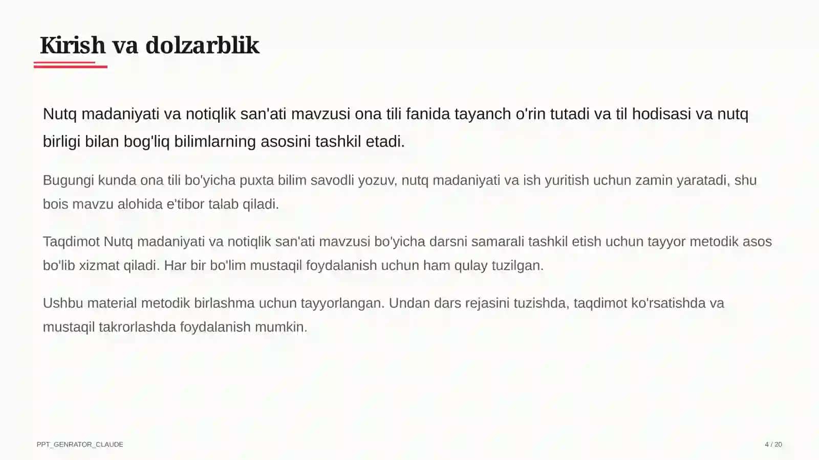 Nutq madaniyati va notiqlik san'ati (10-sinf) 4