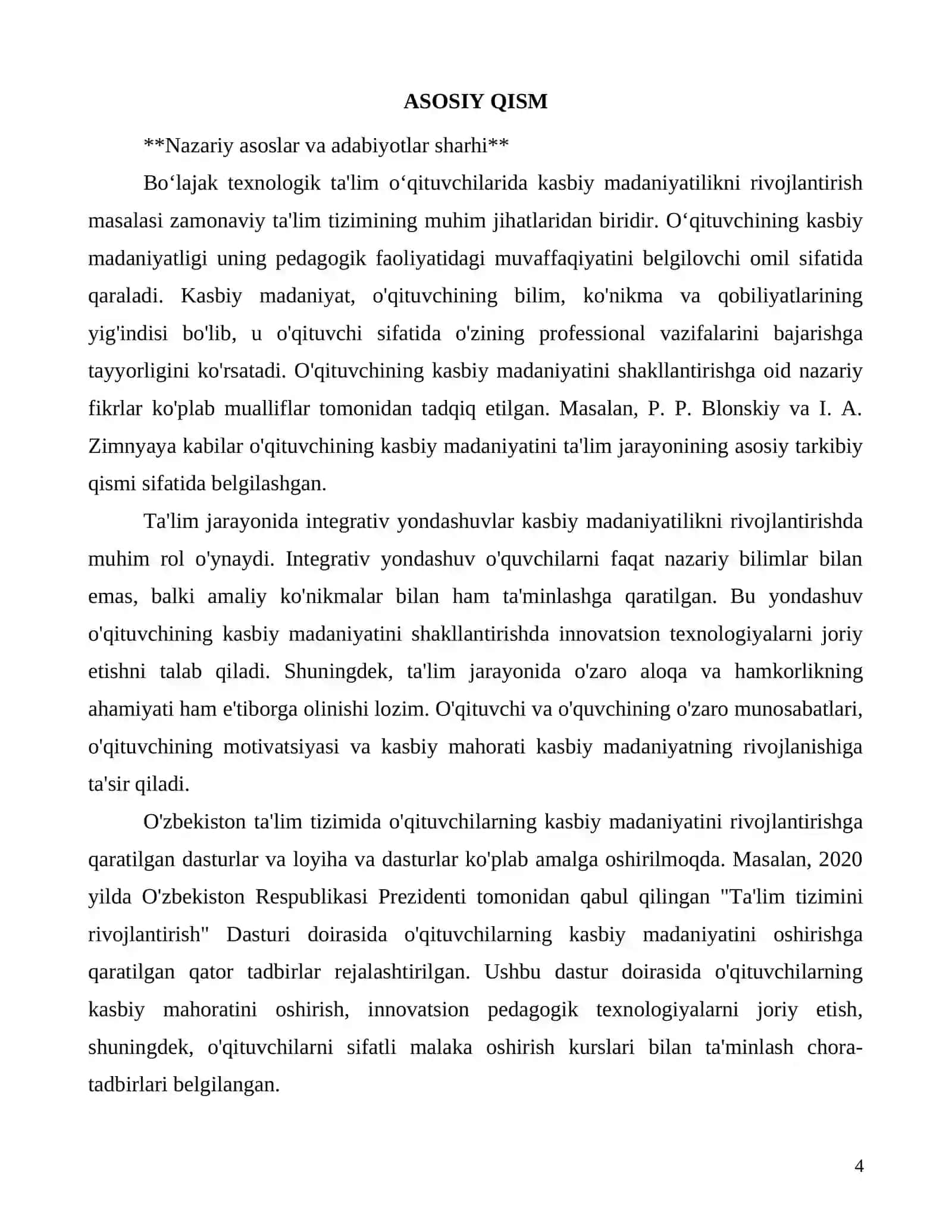 Boʻlajak texnologik taʻlim oʻqituvchilarida kasbiy madaniyatilikni rivojlantirish 4