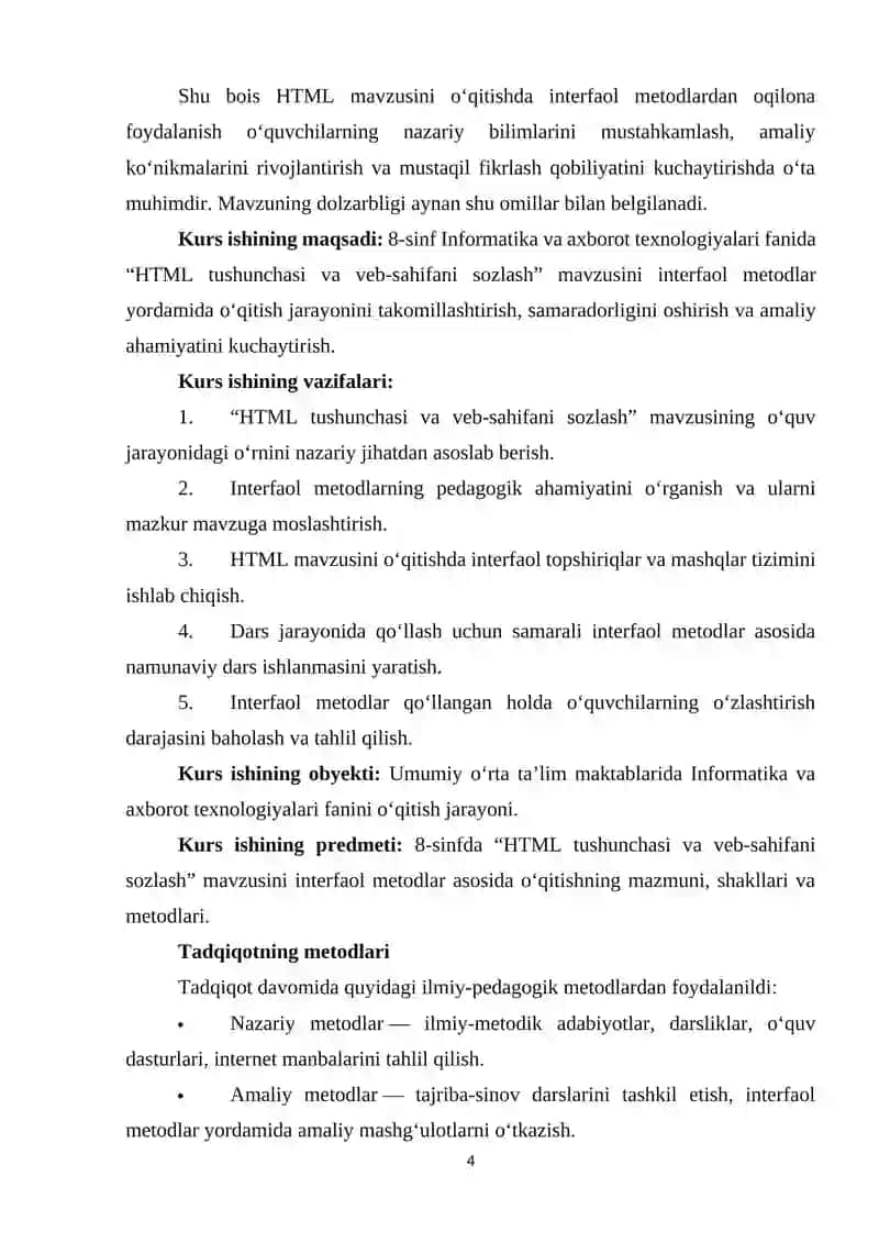 HTML tuhsunchasi va veb-sahifani sozlash 4