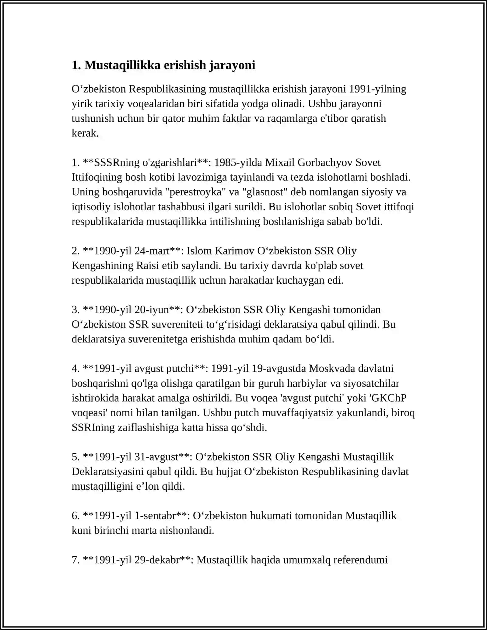 O‘ZBEKISTONDA DAVLAT MUSTAQILLIGINI QO‘LGA KIRITILISHI HUQUQIY DEMOKRATIK DAVLAT VA FUQOROLAR 4