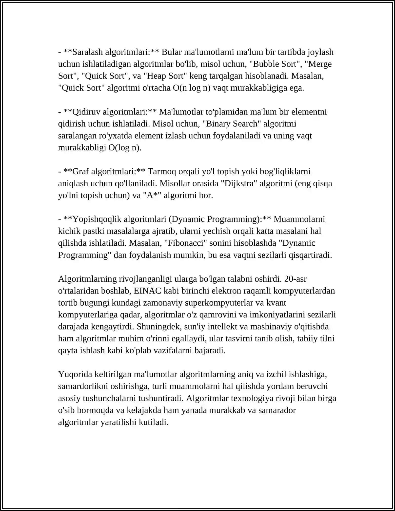 Algoritm haqida tushuncha 4