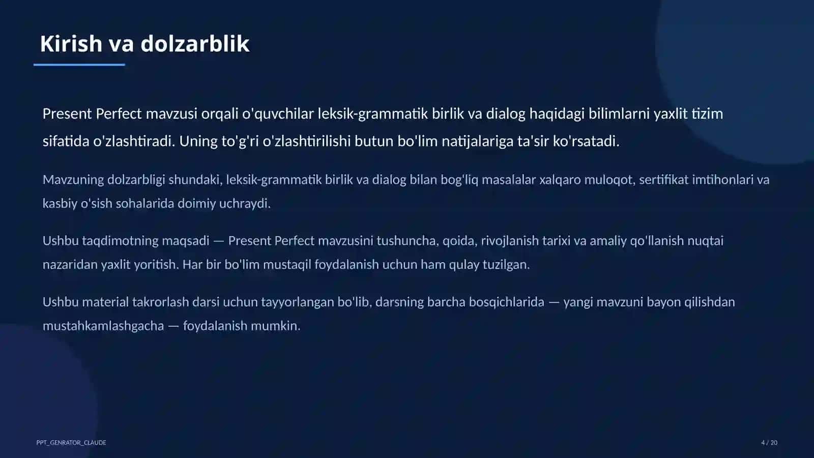 Present Perfect (8-sinf) 4