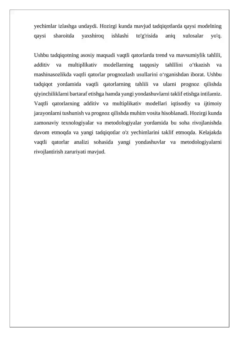 Vaqtli Qatorlar: Additiv va Multiplikativ Modellari 4