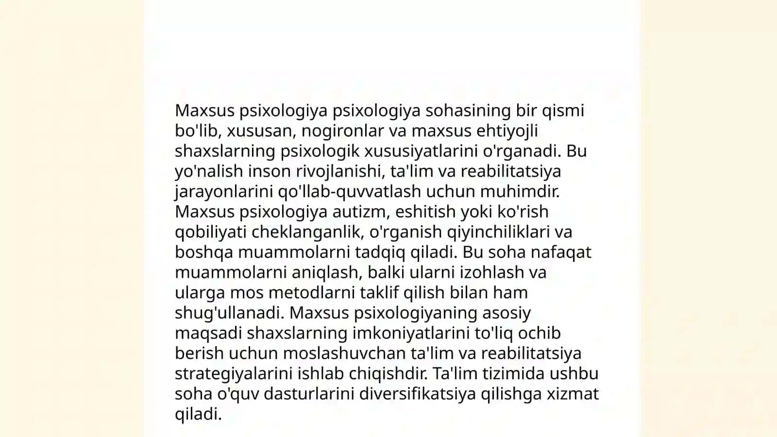 Maxsus psixologiya fanining maqsadi va uning tarkibi 4