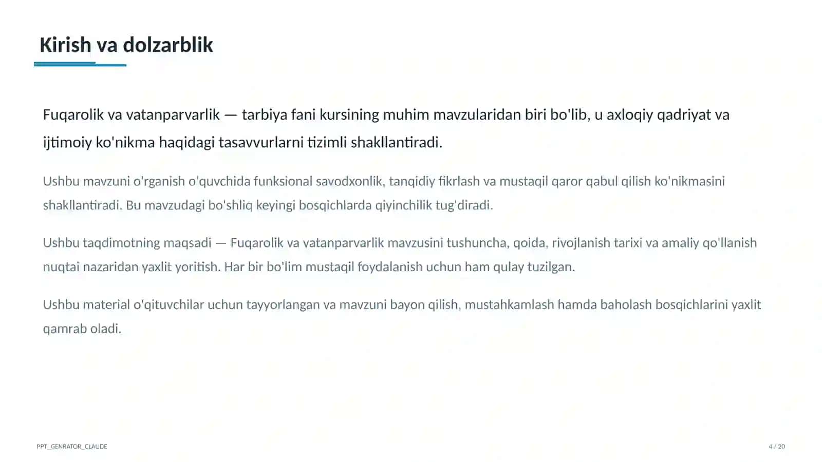 Fuqarolik va vatanparvarlik (8-sinf) 4