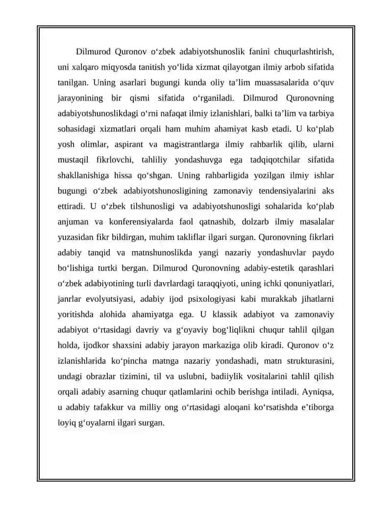 Dilmurod Quronovning,,Cho‘lpon poetikasi‘‘ asarini o‘qib o‘rganish 4