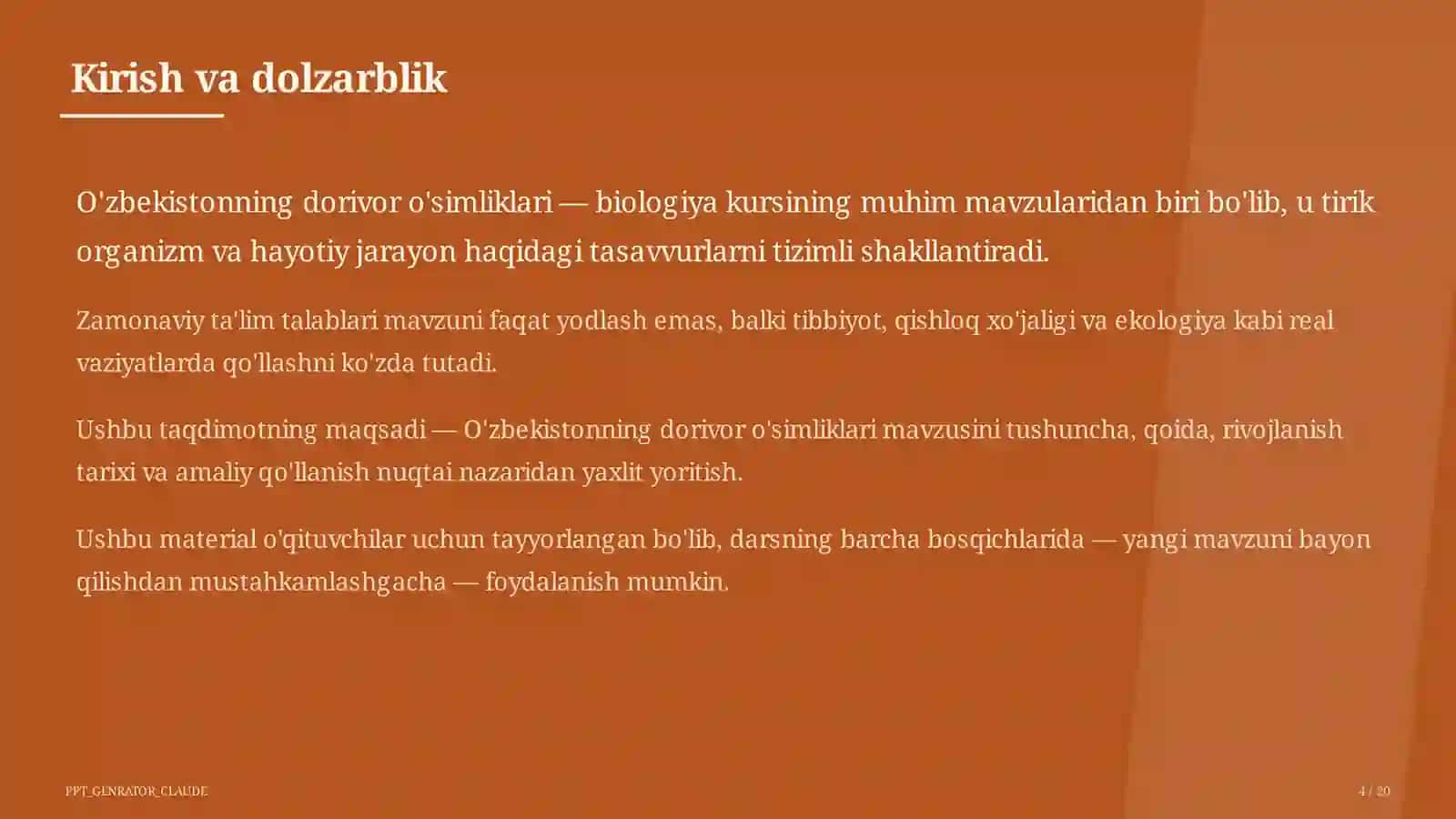 O'zbekistonning dorivor o'simliklari (6-sinf) 4
